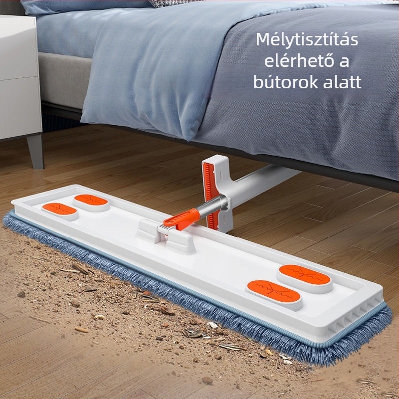 50 cm-es lapos mop, érintésmentes használathoz, forgó fej, száraz és nedves tisztításhoz, teleszkópos nyéllel