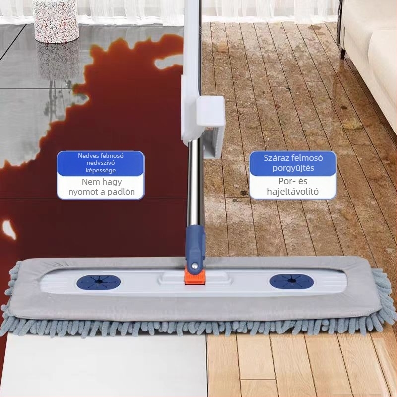 Kéz nélküli mikroszálas lapos mop otthonra, 2025-ös modell, nagy felületi nedvszívás, száraz és nedves tisztítás egy lépésben