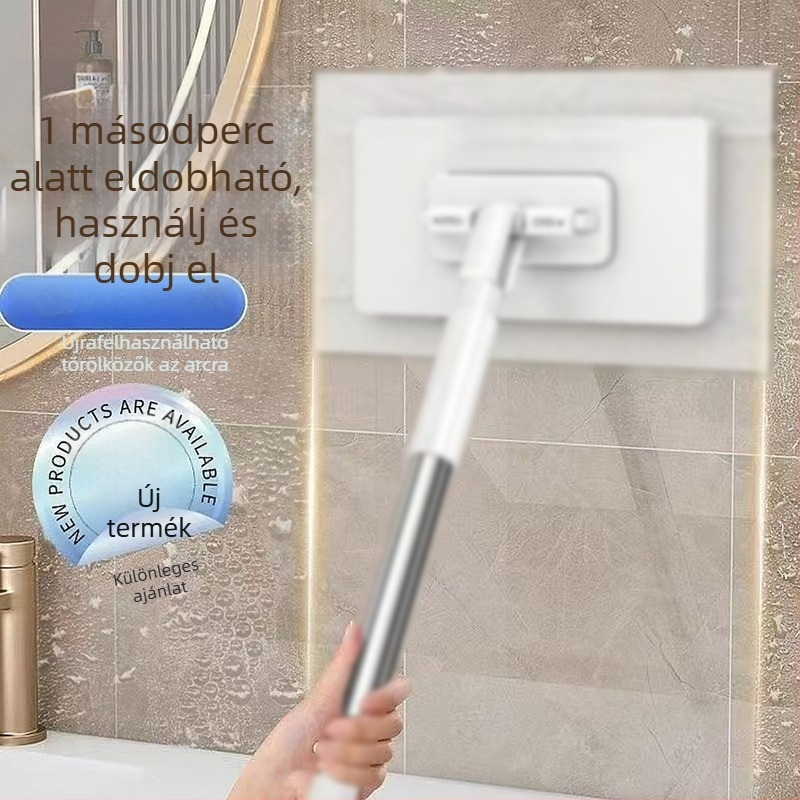 Automatikus érintésmentes mikroszálas mop nedves és száraz tisztításhoz, kettős használatú otthoni fürdőszobához