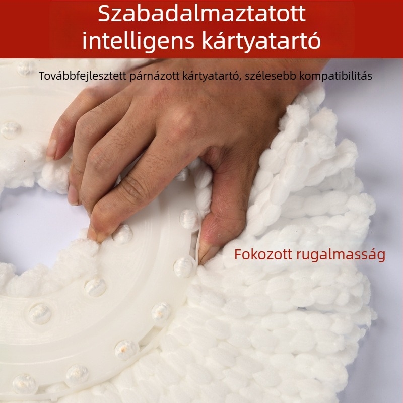 Kerek mop fej kettős sorokkal, 19 cm-es forgó fej, megvastagodott mikroszálas cserefej
