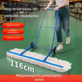 Kereskedelmi toló kocsi nagy terület tisztítására vastag pamut lapos felmosóval