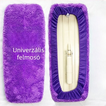 Vastag korallplüss mopfej burkolat, univerzális méret, elasztikus zsinórral, cserélhető mopruha, rendkívül nedvszívó a tisztításhoz