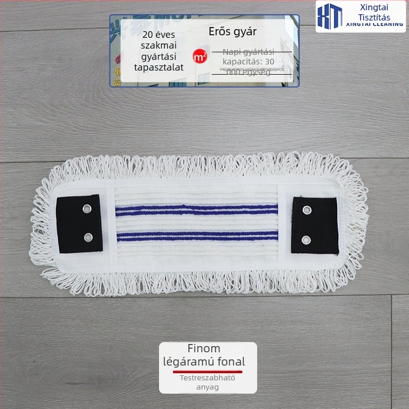 OEM Tufted Mop with airflow yarn — sík mop kendő, cserefej por eltávolításához, ipari pamutfonal