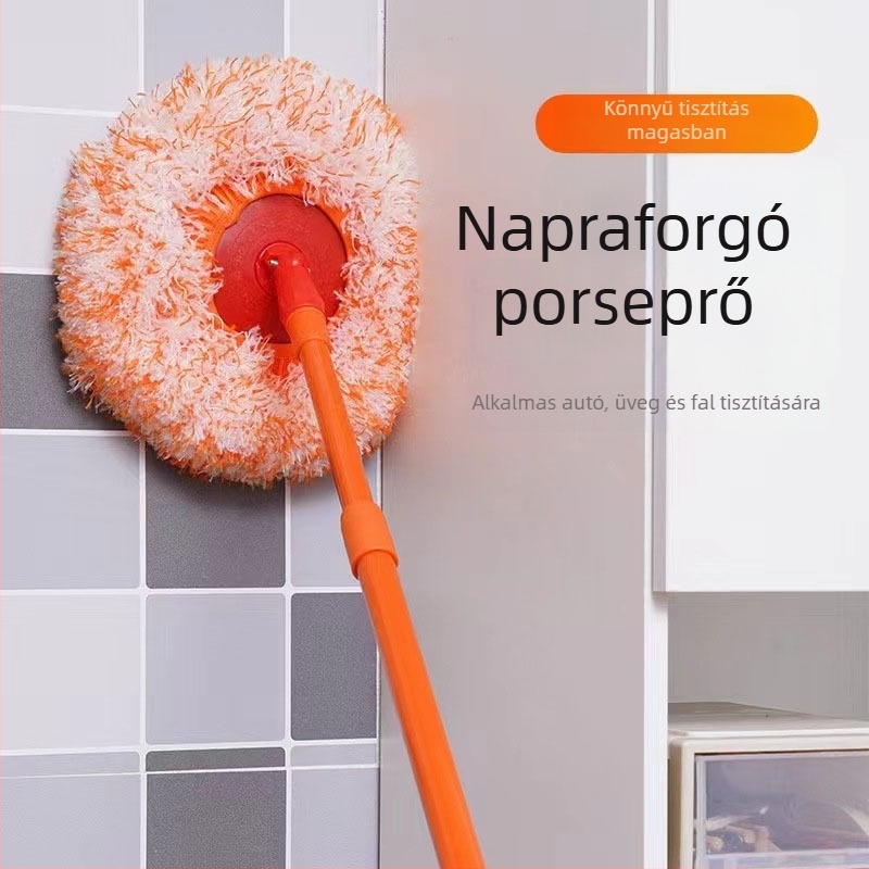 Forgó mop fej autómosáshoz, por eltávolítás, kerek napraforgó alakú fej, rugalmas univerzális illeszkedés