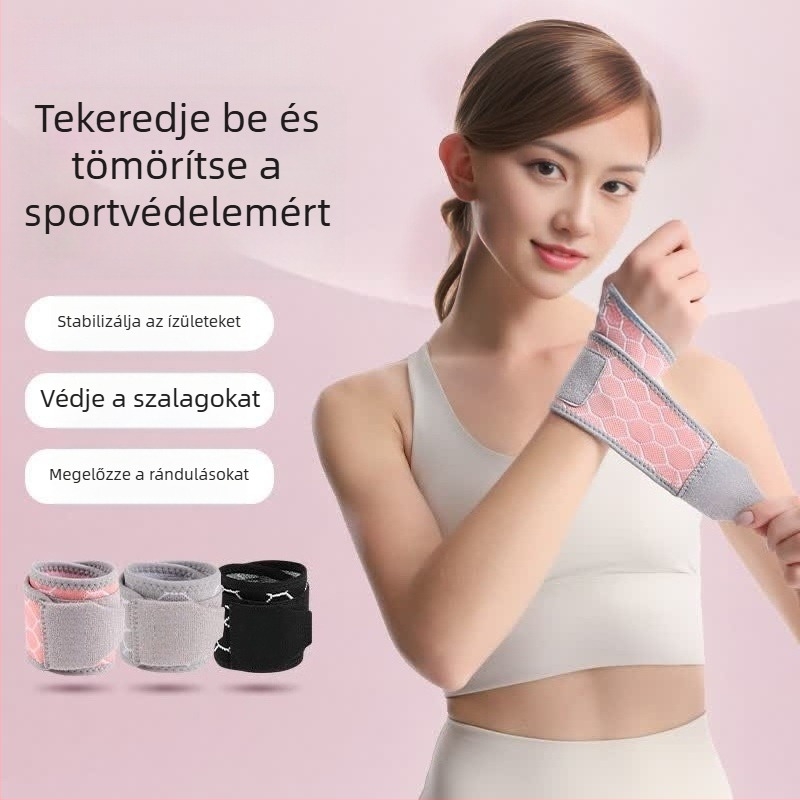 Légáteresztő kompressziós csuklópánt badmintonra, kosárlabdára és teniszre