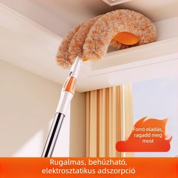 Telescopikus napraforgó alakú poroló mikroszálas mop háztartási tisztításhoz – tisztítás a mennyezeten és az ágy alatt