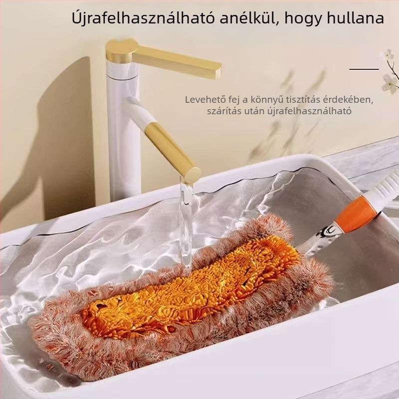 Telescopikus napraforgó alakú poroló mikroszálas mop háztartási tisztításhoz – tisztítás a mennyezeten és az ágy alatt