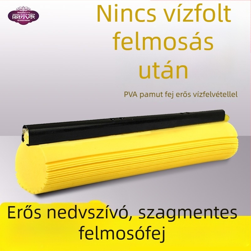 Lierjia PVA mop fej, erős nedvszívó, gyorsan puha, összecsukható szivacs fej 28×33 cm és 38 cm görgős fej – cserefej