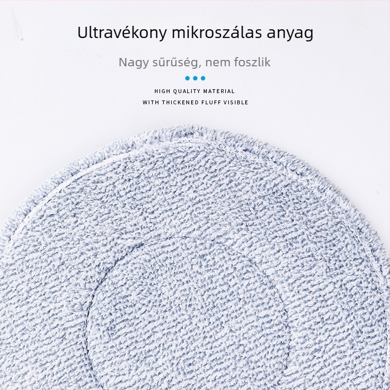 Körkör alakú mop kendő, cserélhető, mikroszálas anyag tisztításhoz és söpréshez