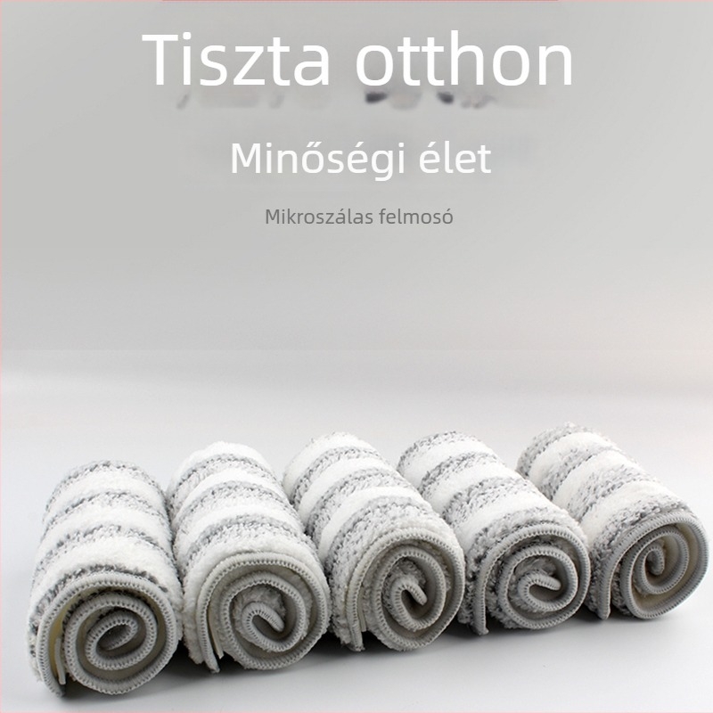 Csíkos mintázatú, merev rostokkal ellátott cserélhető kendő lapos felmosóhoz, öntapadós