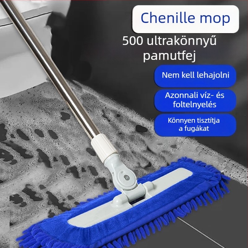 Chenille platte felmosó otthonra, szállodába és gyárba, nagy méret, kettős használat száraz és nedves tisztításra