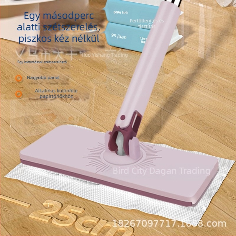 Új nagy méretű háztartási mop száraz és nedves törlőkendőkkel, textil típusú tisztító mop, sík mop