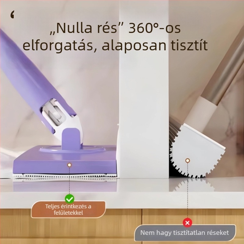 Kivehető mikroszálas lapos mop ruhával, csíptetővel, hosszabbítható, padlók és ablakok tisztításához kéz nélküli használathoz
