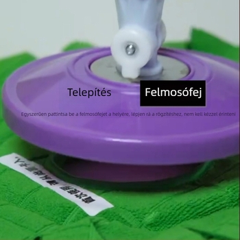 Kerek mop tál rotációs felmosóval és vödörrel, mikroszálas felmosófej, 16 cm-es univerzális tál