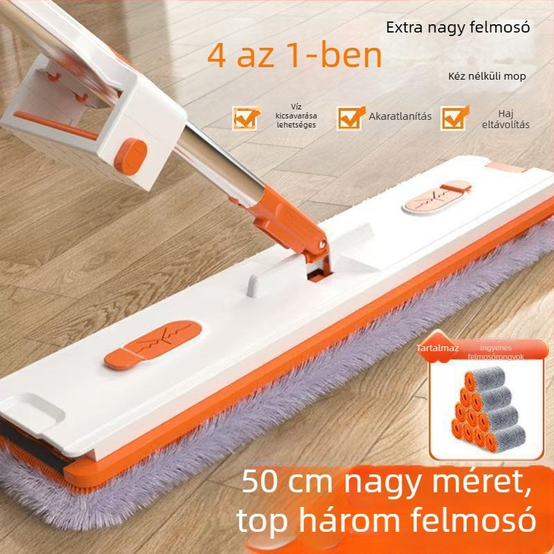 Háztartási kéz nélküli felmosó, egy lépéses, nagy lapos felmosó, 2024-es modell