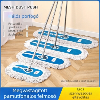 Kórházi tisztításhoz készült lapos mop, szívó pamutfonalból és hálós anyagból