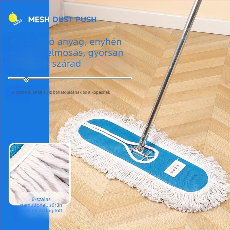 Kórházi tisztításhoz készült lapos mop, szívó pamutfonalból és hálós anyagból