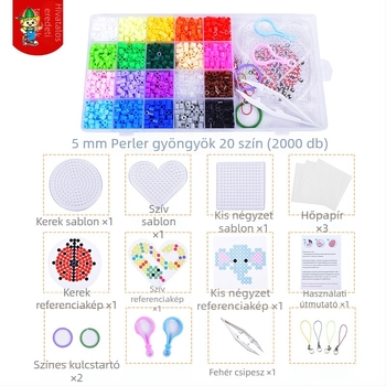 5mm-es DIY gyöngy készlet mozaikhoz – 2000 darab