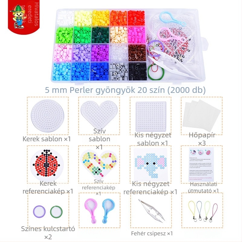 5mm-es DIY gyöngy készlet mozaikhoz – 2000 darab