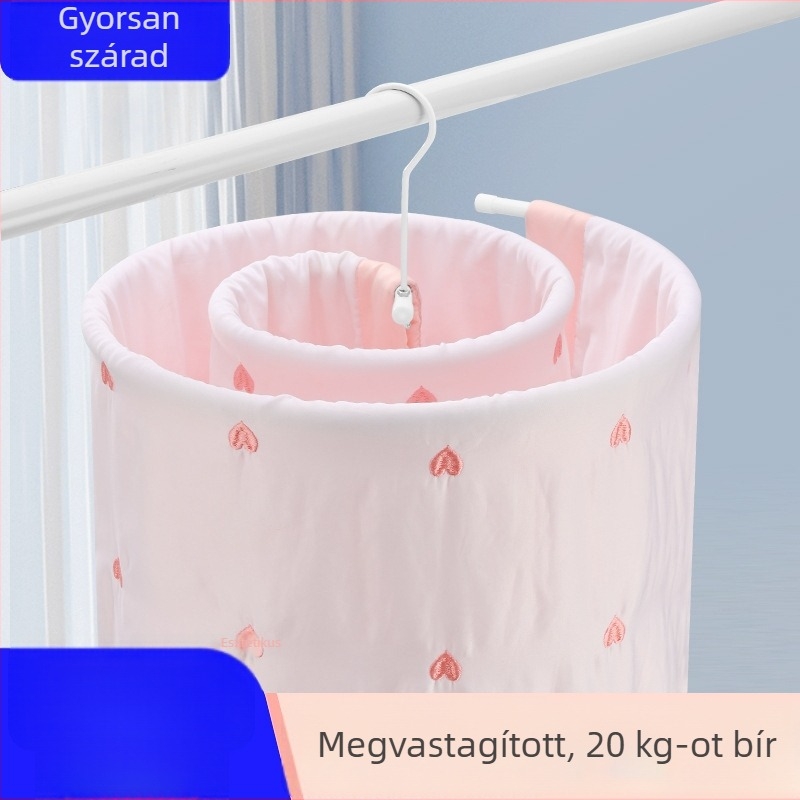 Rozsdamentes acél spirál ruhaszárító erkélyre, forgó állvány lepedők és paplanok szárítására