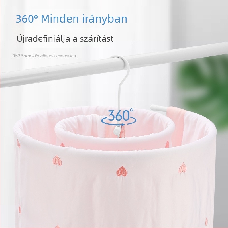 Rozsdamentes acél spirál ruhaszárító erkélyre, forgó állvány lepedők és paplanok szárítására