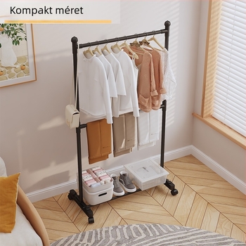 Haopin Padlóra helyezhető ruhaszárító – Mobil, dupla rúd, PP anyag