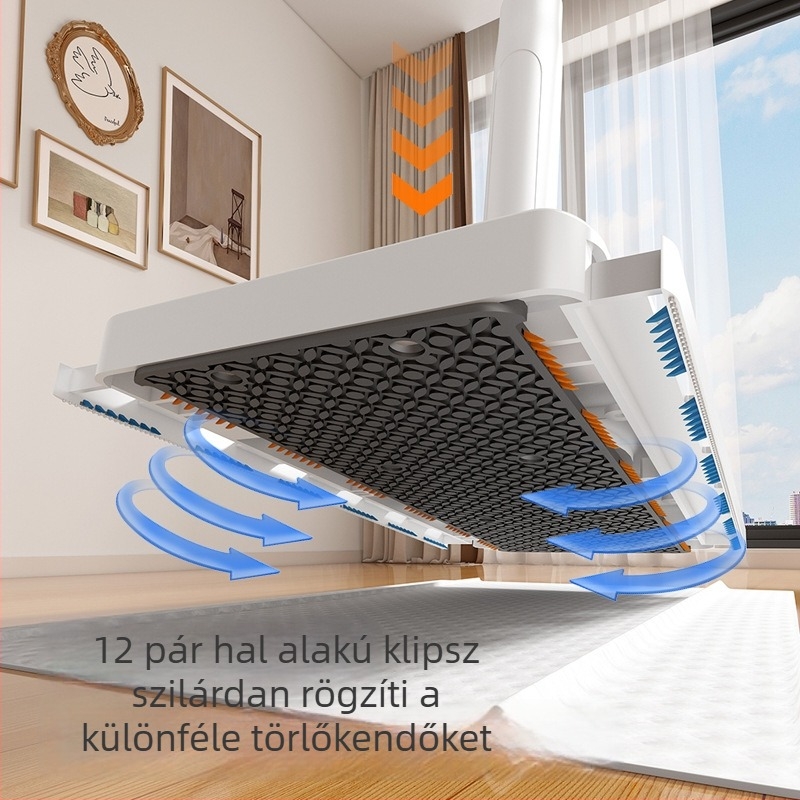 Háztartási felmosó nagy panellel és automata csipesszel nedves- és száraz tisztításhoz