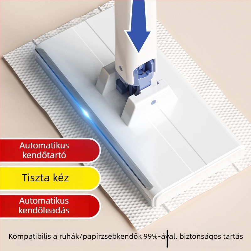 Mikroszálas kis mop ruhaklip-pel — háztartási használatra, újrahasználható arctörlő kendő és automatikus papírcsere mop rendszer