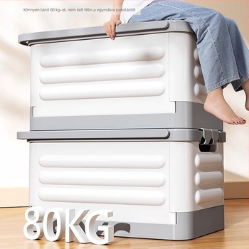 Összecsukható tároló doboz kerekekkel – tantermi könyvesdoboz, 150–200 L, méretek 65×48×60 cm