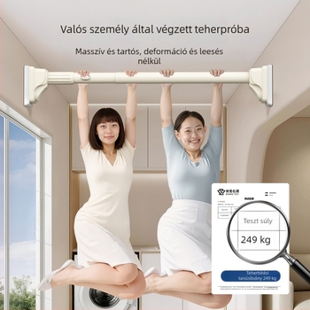 201 rozsdamentes acélból készült teleszkópos ruhaszárító rúd balkonos és gardróbhoz, fúrás nélkül, nagy teherbírás