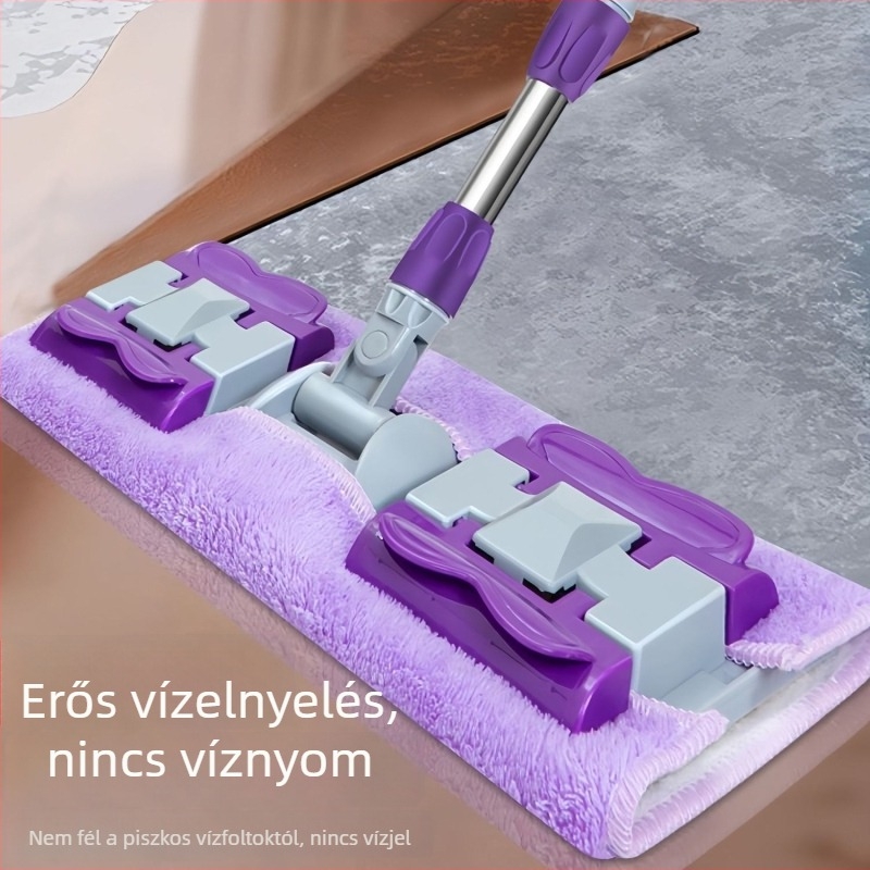 Új lapos felmosó kendőcsíppel fa padlókhoz, forgó kendőcsipesz, száraz és nedves tisztításra