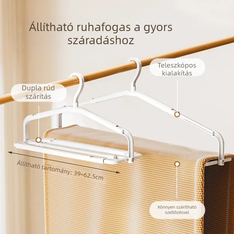 Többcélú, nyújtható, összecsukható ruhatartó állvány erkélyre és kollégiumba, csúszásmentes a paplanok, lepedők és huzatok szárításához, modern minimalist dizájn