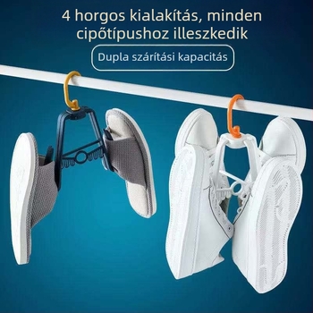 Többcélú cipőállvány forgó erkély-szárítóval és ruhatároló polccal