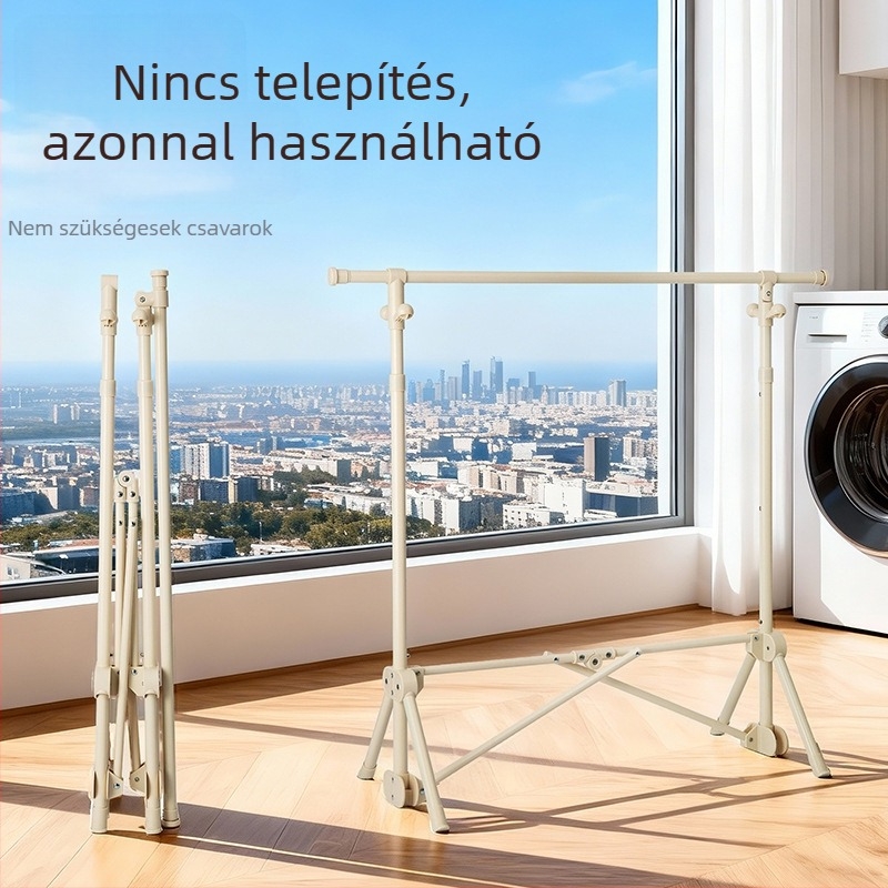 Padlóra álló ruhatartó állvány, helytakarékos, a táskák és ruhák tárolására, integrált, modern minimalista kialítás a hálószoba és a nappali számára