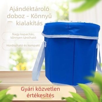 Karácsonyi mintás összecsukható tároló szék fedéllel, 27 L kapacitás, otthoni használatra