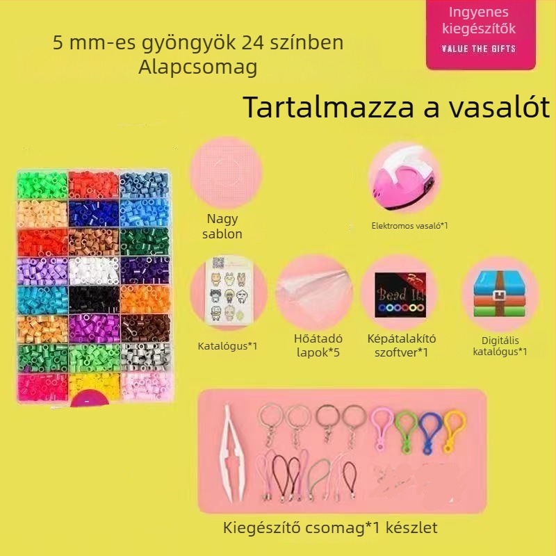5 mm-es 3D fúziós gyöngy készlet DIY-hoz – oktató játék, lyuk nélküli