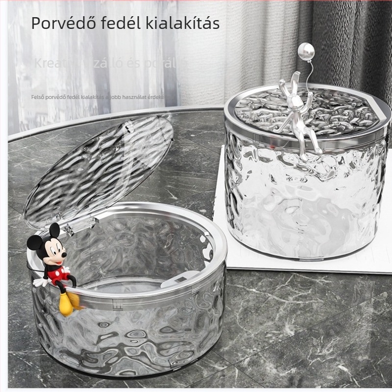 Átlátszó hajkiegészítő tároló doboz nyomógombos fedéllel, 2 L, hajcsatokhoz, hajgumikhoz és hajgumikhoz