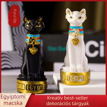 Egyiptomi macska utazási szuvenír, nappali dekoráció, gyanta műalkotás – macskák istene
