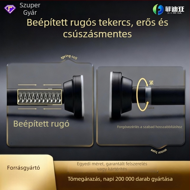 Testreszabott fúrás nélküli vastagított teleszkópos rúddal, több szakaszos, állítható magasságú, rozsdamentes acél ruhaszárító rúd