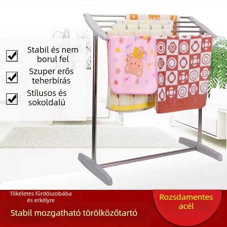 Kompakt multifunkcionális ruhaszárító állvány ablakhoz és balkonhoz – beltéri/kültéri ruhaszárítás törölközők és alsóneműk számára, modern minimalist stílus