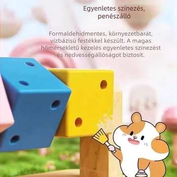 Interaktív játék hörcsögök és tengerimalacok számára – Rubik-kocka jellegű labirintus tájjal