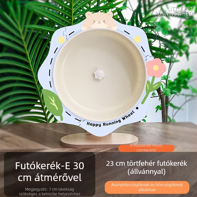 Hamster futókerék, ultra-csendes, 23 cm átmérő, nagy méret, a ketrec díszítéséhez