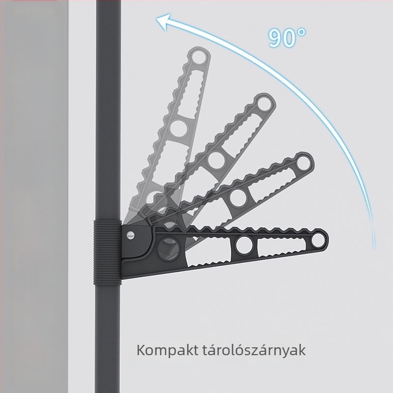 Padlótól a mennyezetig állítható teleszkópos ruhaszárító rúd, balkonnak és hálószobának