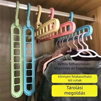 Többcélú összecsukható ruhaszárító állvány kilenc lyukkal – helytakarékos otthoni szervező