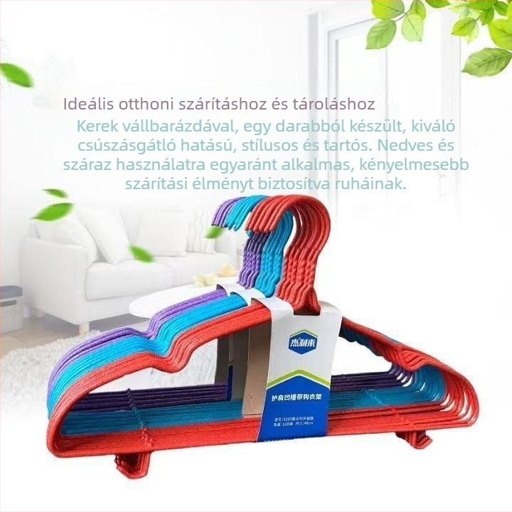 Vasból készült ruhaszárító akasztó, széles vállú, hornyolt, vastagított kivitel