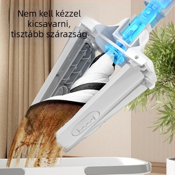 42 cm pillangó alakú lapos felmosó, érintés nélküli mosás, kimosóvödörrel a padló könnyű tisztításához