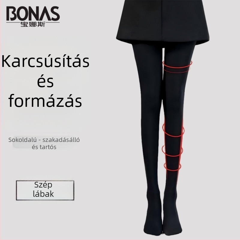 Bonas velúr hatású kompressziós harisnyanadrág formázó hatással, női, ősz–tél