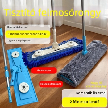 Lapos mop Chenille párnával, 40 cm, nagy méretű otthoni tisztításra