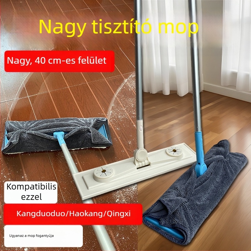 Lapos mop Chenille párnával, 40 cm, nagy méretű otthoni tisztításra