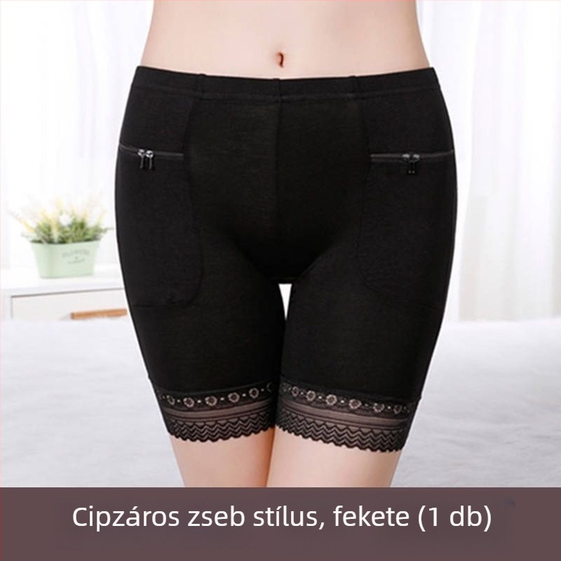 Női modal bugyi cipzáros zsebbel, középmagas derekú, védő bélés